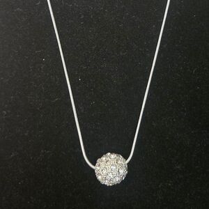 Silver Rhinestone Bead Necklace